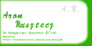 aron musztecz business card